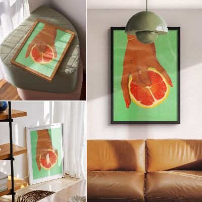 Plakat premium Cytrus i dłoń