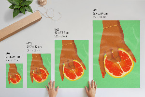 Plakat premium Cytrus i dłoń