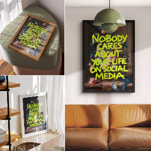 Dekoracyjny plakat ścienny Nobody cares