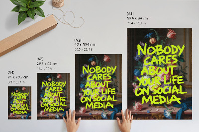 Dekoracyjny plakat ścienny Nobody cares