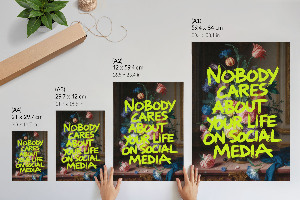 Dekoracyjny plakat ścienny Nobody cares