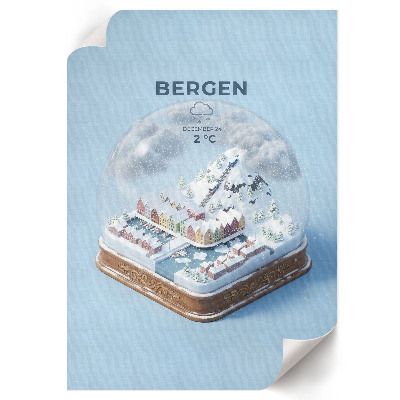 Plakat premium Kula śniegowa Bergen