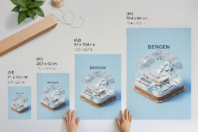 Plakat premium Kula śniegowa Bergen