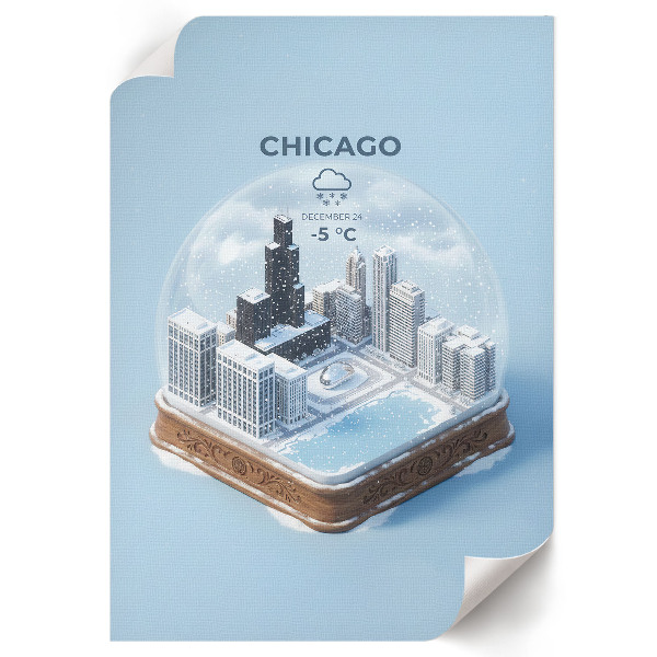 Wydruk na płótnie Kula śniegowa Cichago