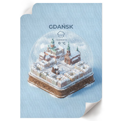 Plakat premium Kula śniegowa Gdańsk