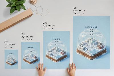 Dekoracyjny plakat ścienny Kula śniegowa Helsinki