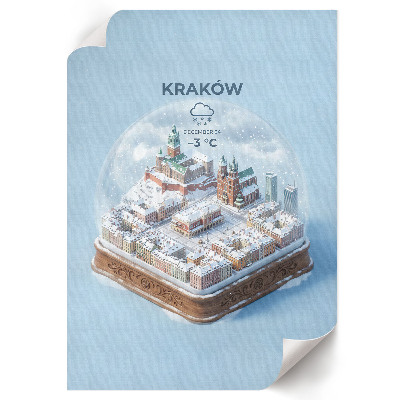 Wydruk na płótnie Kula śniegowa Kraków