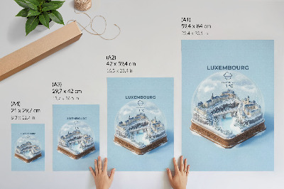 Plakat premium Kula śniegowa Luksemburg