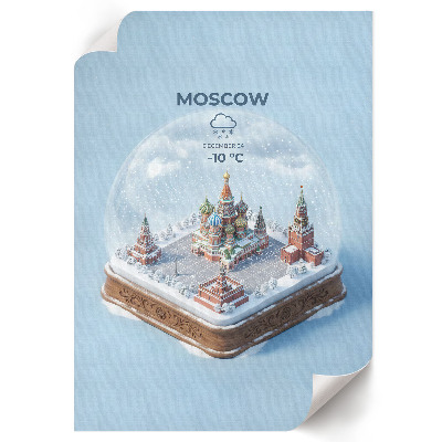 Dekoracyjny plakat ścienny Kula śniegowa Moskwa