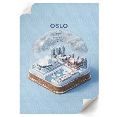 Wydruk na płótnie Kula śniegowa Oslo