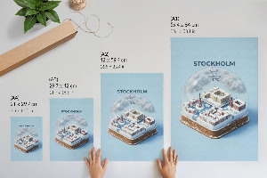 Dekoracyjny plakat ścienny Kula śniegowa Sztokholm