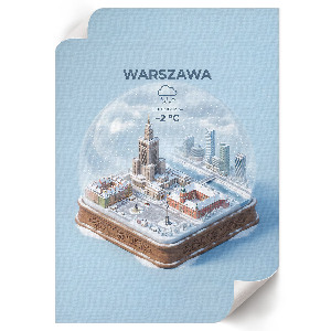 Grafika na ścianę Kula śniegowa Warszawa