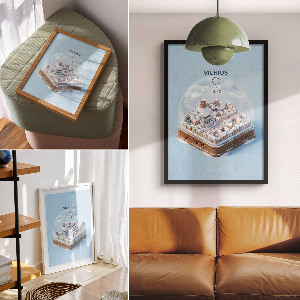 Plakat premium Kula śniegowa Wilno