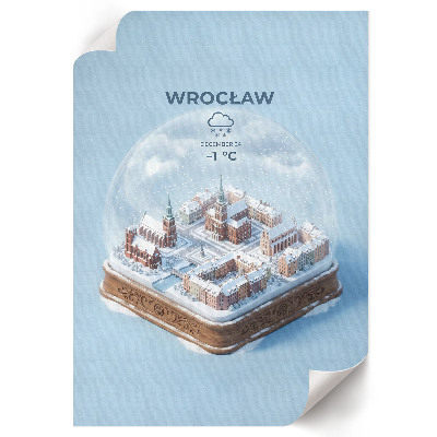 Dekoracyjny plakat ścienny Kula śniegowa Wrocław