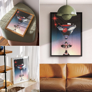 Plakat premium Koktajl z wiśnią