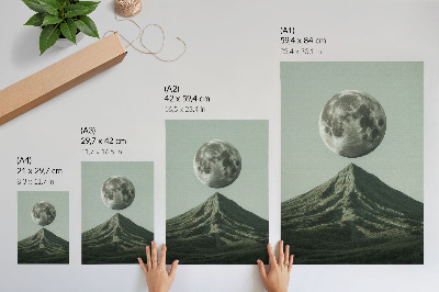 Grafika na ścianę Księżyc i góra