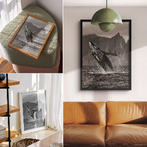 Plakat premium Skok wieloryba