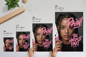 Dekoracyjny plakat ścienny Pain kobieta