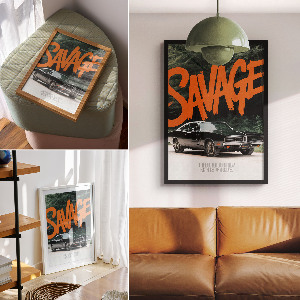 Grafika na ścianę Samochód Savage