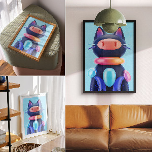 Wydruk na płótnie Futurystyczny kot