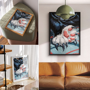 Plakat premium Kot z pazurami