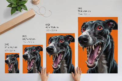 Grafika na ścianę Czarny pies