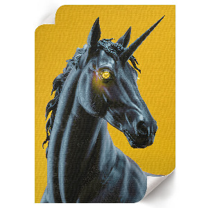 Grafika na ścianę Czarny jednorożec