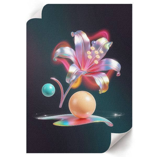 Grafika na ścianę Neonowa lilia