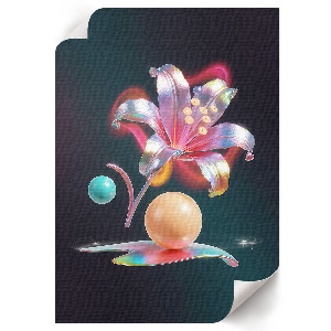 Grafika na ścianę Neonowa lilia