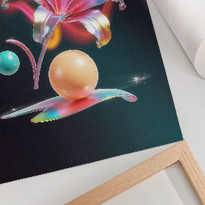 Grafika na ścianę Neonowa lilia