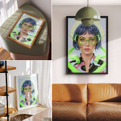 Wydruk na płótnie Futurystyczny portret