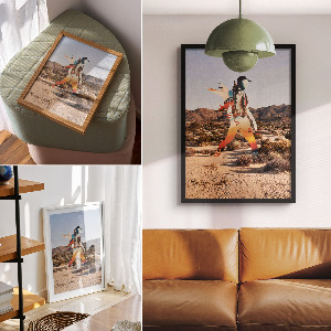 Dekoracyjny plakat ścienny Pustynia i postać