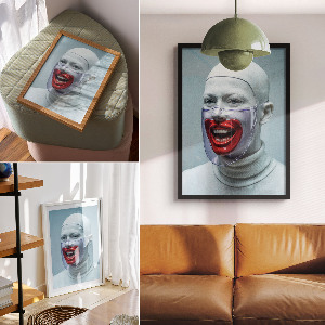 Grafika na ścianę Futurystyczna twarz