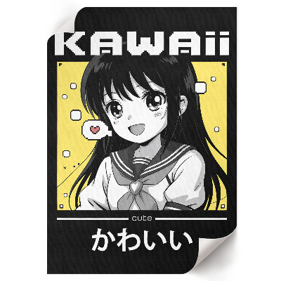 Dekoracyjny plakat ścienny Kawai anime