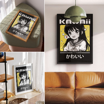 Dekoracyjny plakat ścienny Kawai anime