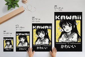 Dekoracyjny plakat ścienny Kawai anime