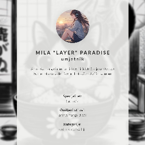 Plakat premium Kotek z makaronem