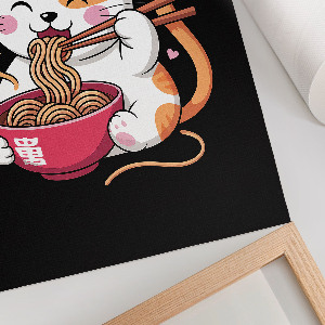 Plakat premium Kotek z makaronem