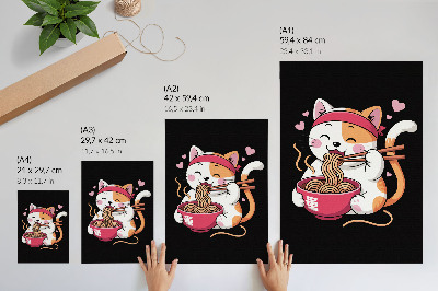 Plakat premium Kotek z makaronem