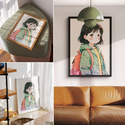 Dekoracyjny plakat ścienny Dziewczynka anime