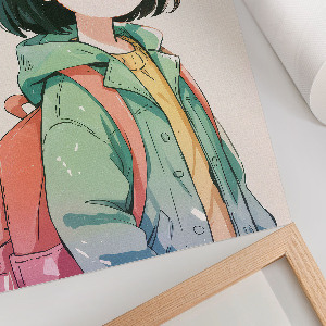 Dekoracyjny plakat ścienny Dziewczynka anime