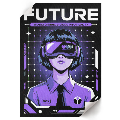 Dekoracyjny plakat ścienny Futurystyczna wizja