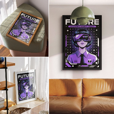 Dekoracyjny plakat ścienny Futurystyczna wizja