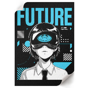 Grafika na ścianę przedstawiająca futurystyczny motyw
