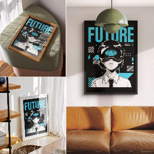 Grafika na ścianę przedstawiająca futurystyczny motyw