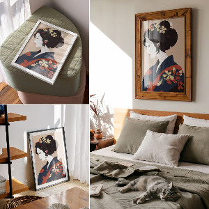 Grafika na ścianę Japońska kobieta