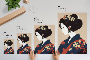 Grafika na ścianę Japońska kobieta