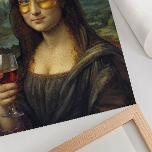 Wydruk na płótnie Mona Lisa z winem
