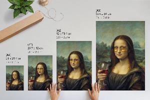 Wydruk na płótnie Mona Lisa z winem