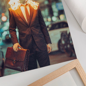 Wydruk na płótnie Płonący człowiek